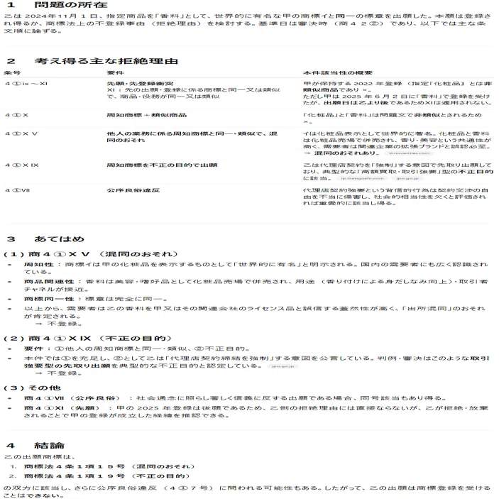 ChatGPT o3で解いてみた令和7年度弁理士試験論文式筆記試験③商標｜角