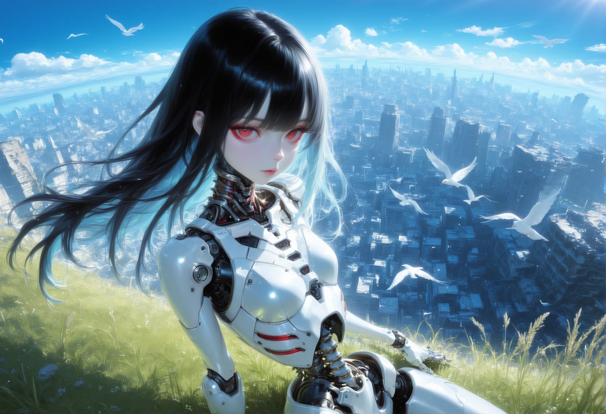 一点物 手描きアート サイボーグ少女 イラスト リアル Drawings of Cyborgs