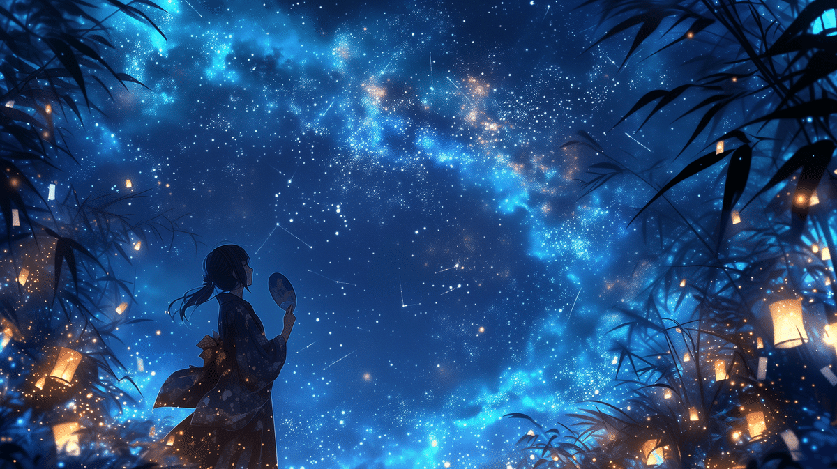 絵 beautiful journey niji・journeyで描く、浴衣の少女と七夕の物語｜リンファ@AI