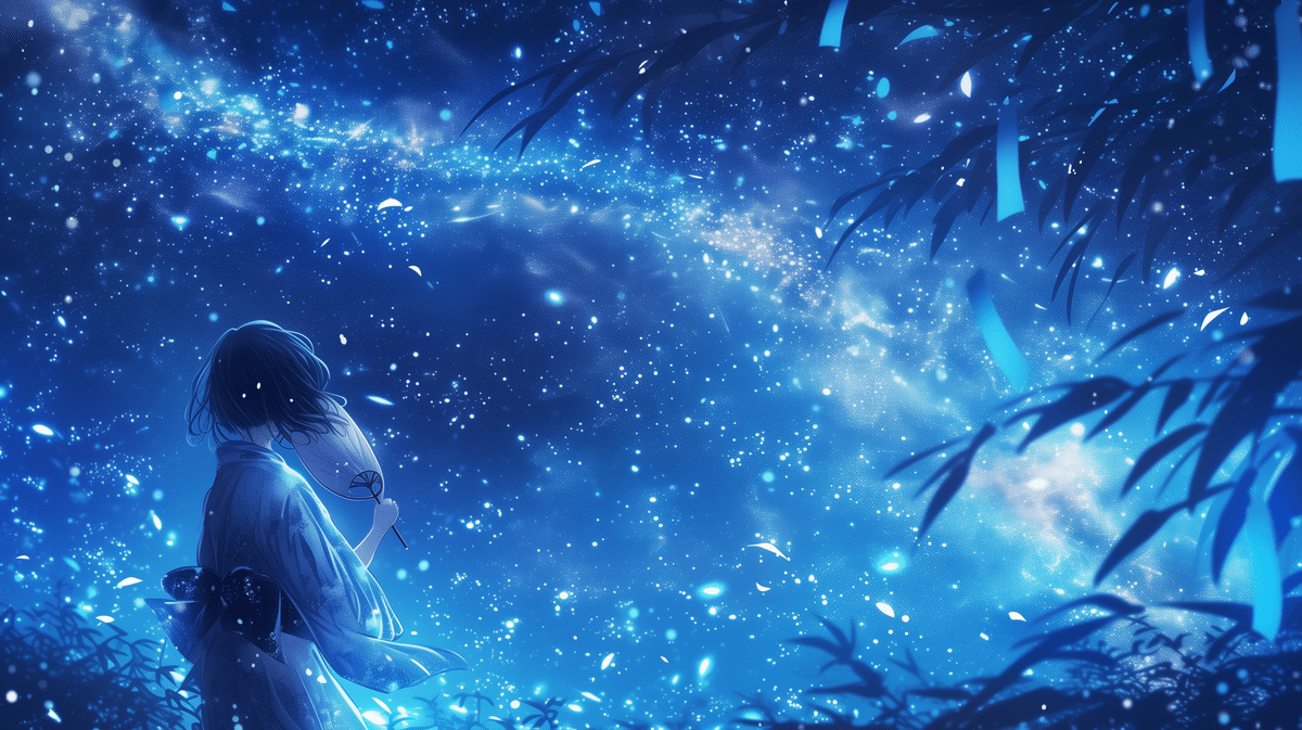 絵 beautiful journey niji・journeyで描く、浴衣の少女と七夕の物語｜リンファ@AI