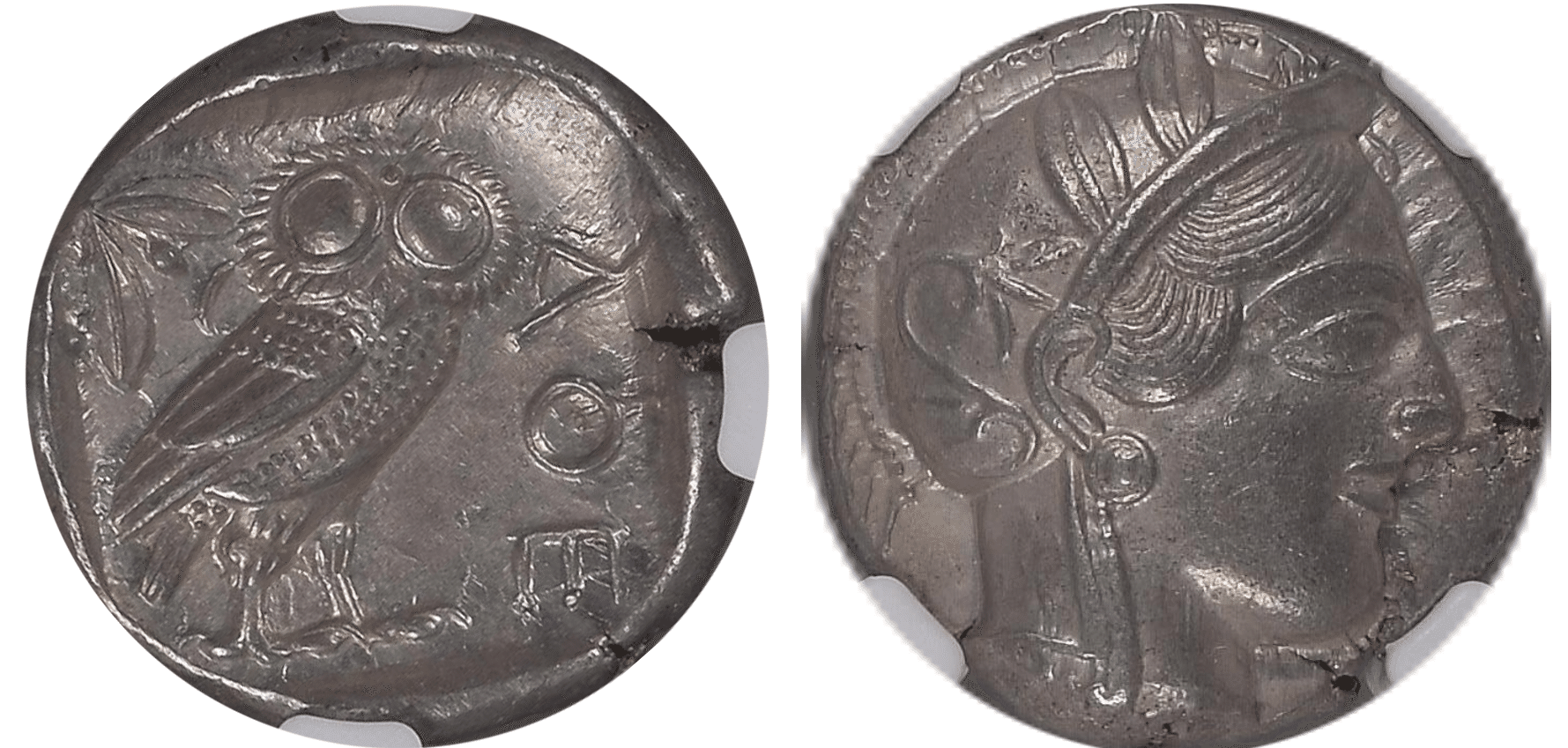 C.440-404BC アッティカ・アテネ（フクロウ）テトラドラクマ銀貨