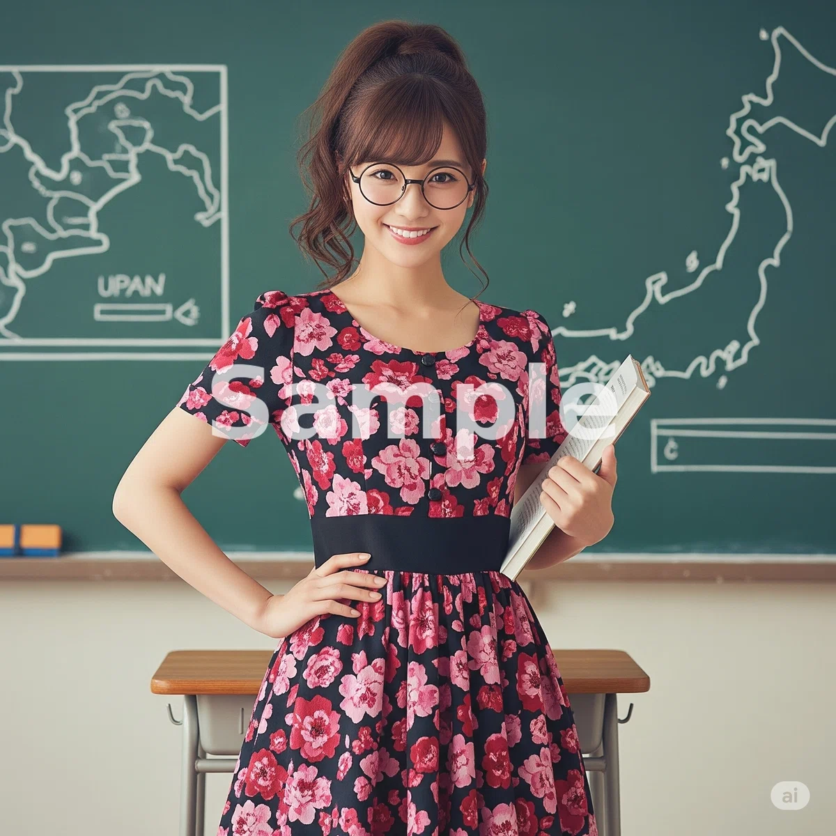 女性教師 AI画像生成<プロンプト>06