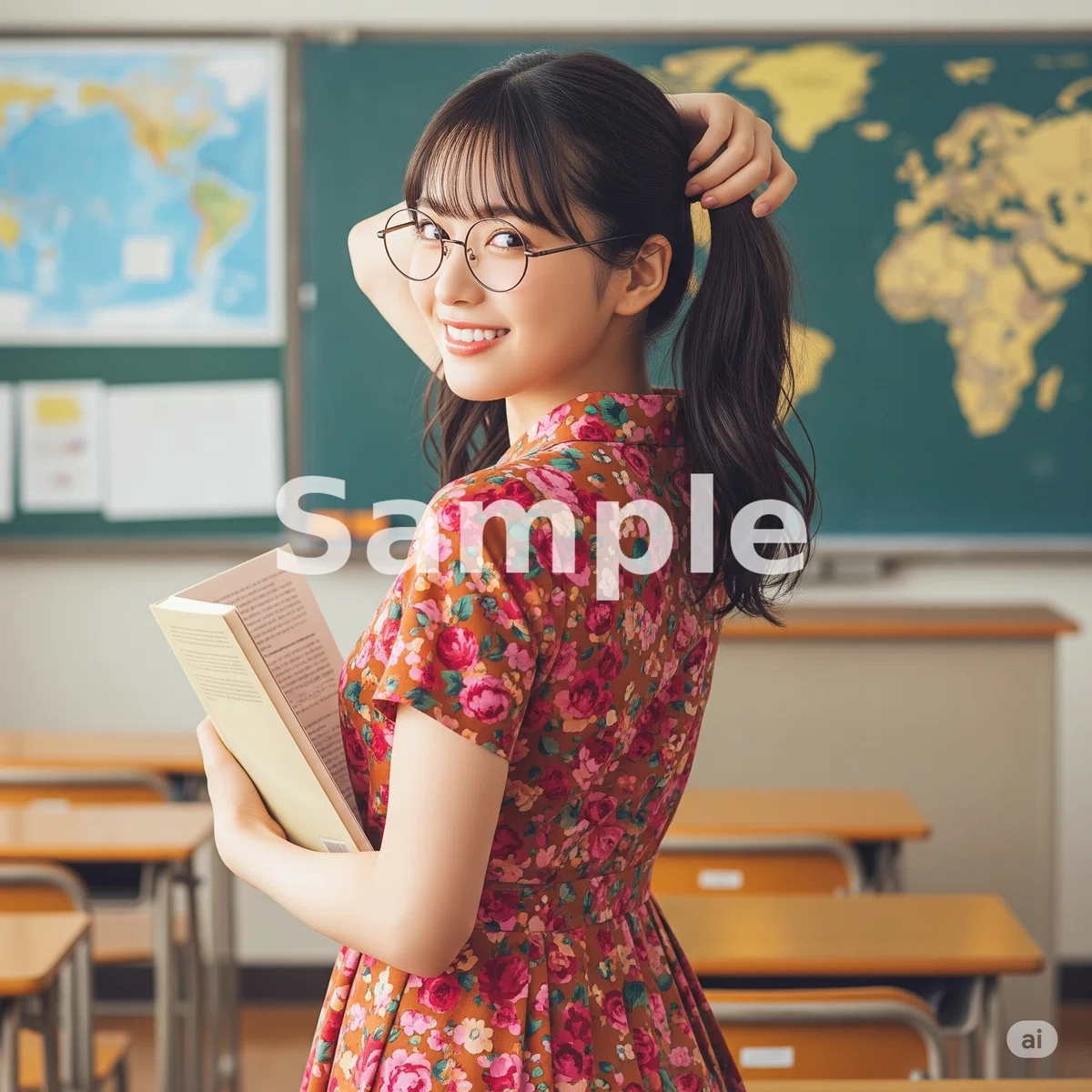 女性教師 AI画像生成<プロンプト>08