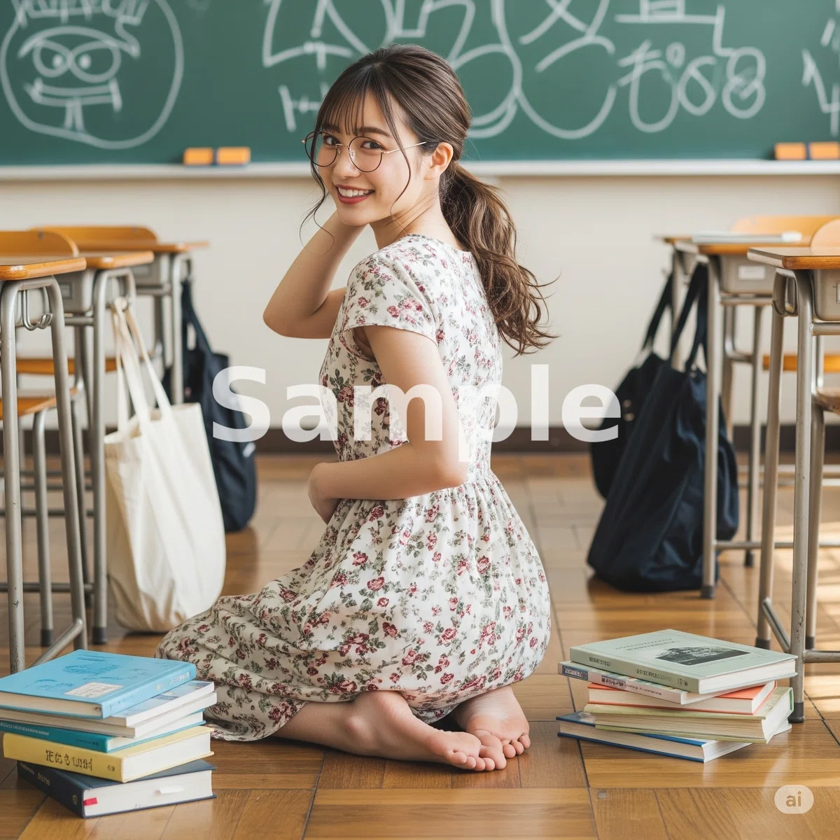 女性教師 AI画像生成<プロンプト>07