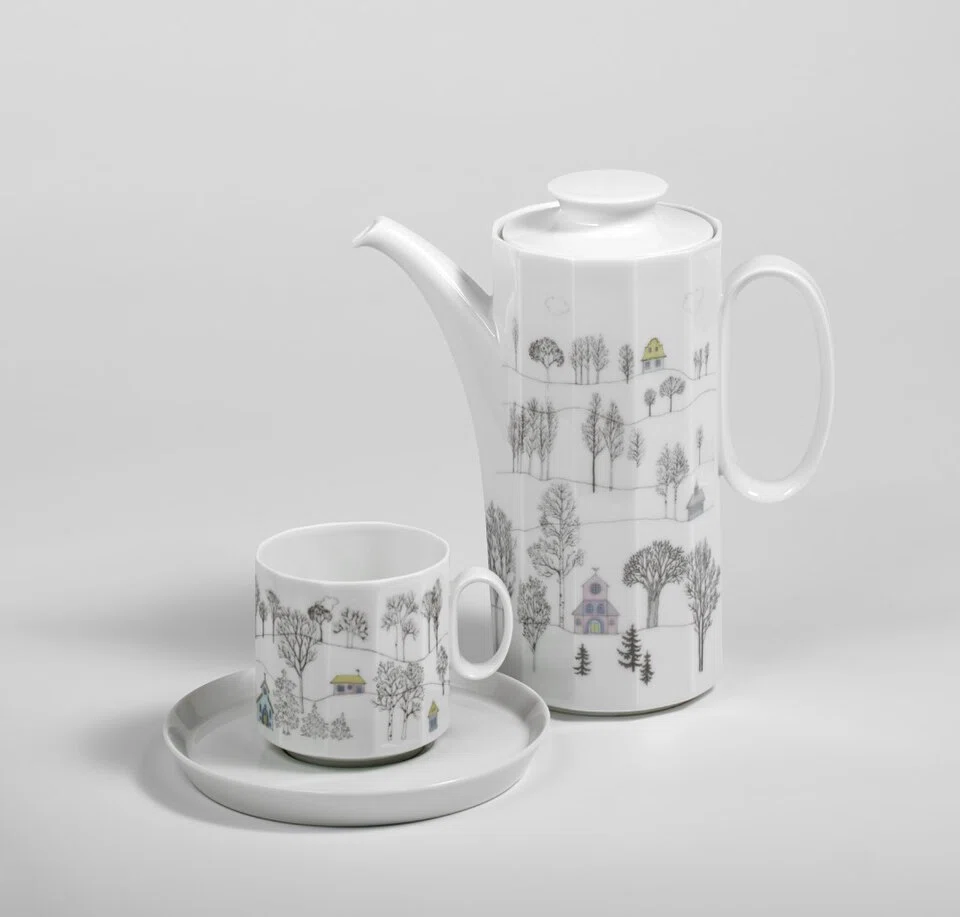 Rut Bryk No.7618「Rosenthal〈ポリゴン ⁄ 冬の旅〉大プレート：タピオ