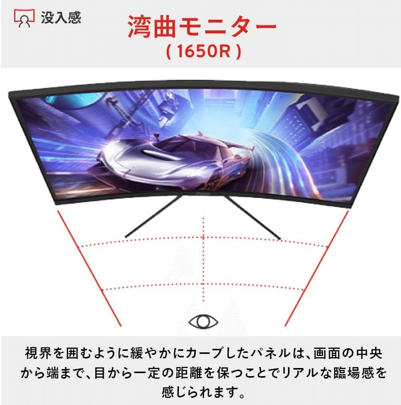 pixio 湾曲モニター Pixio PXC278 Wave White 27インチ WQHD 180Hz 湾曲モニター