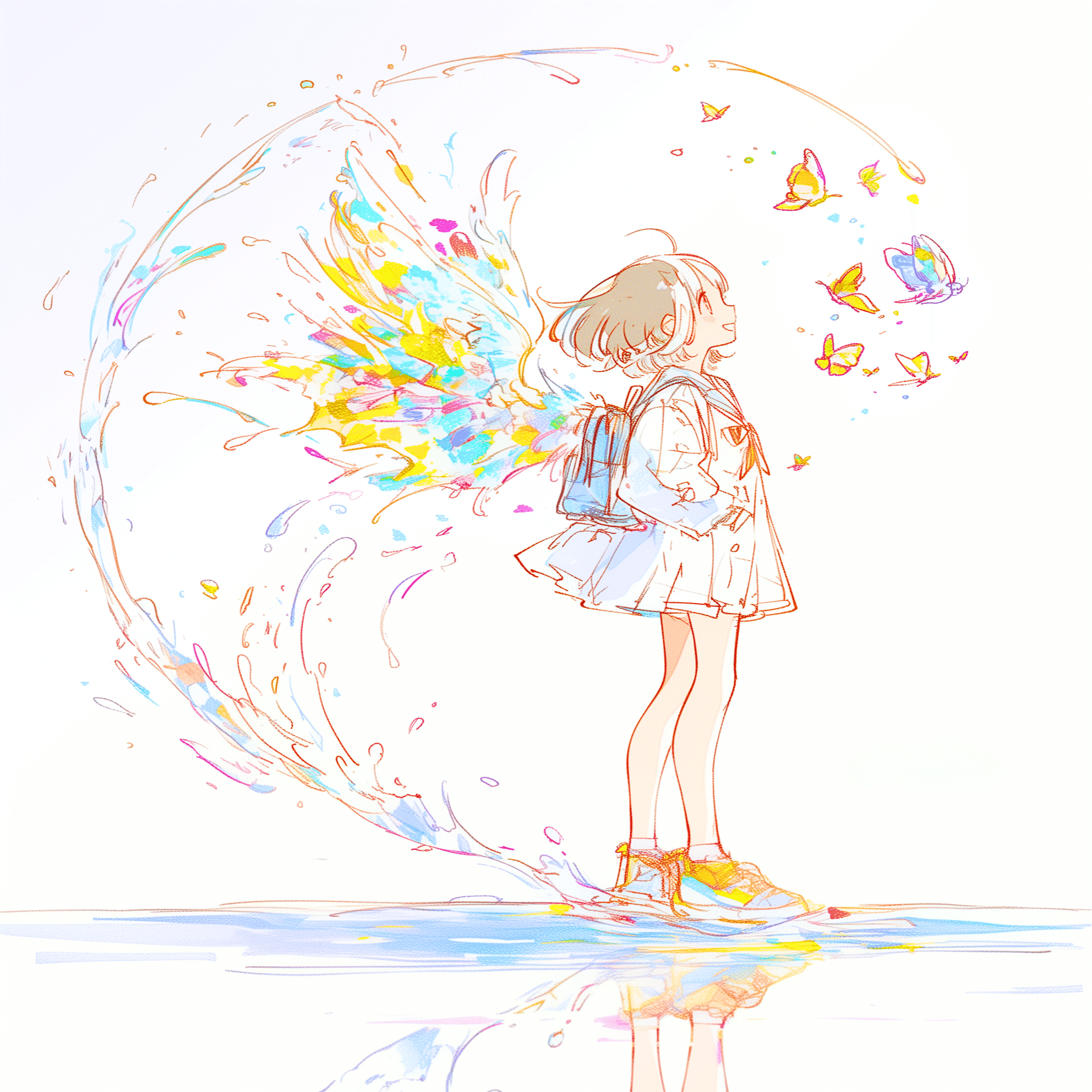 翼の色をまだ知らない【AIイラスト＋4コマ漫画】｜Alpaka