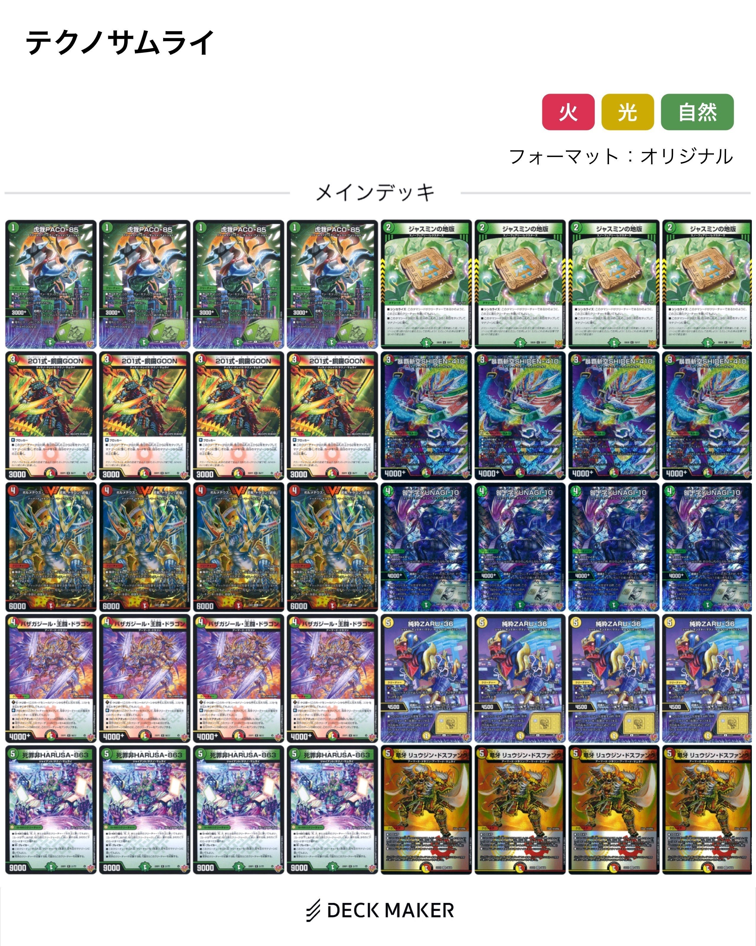 デッキ備忘録 赤白緑5軸テクノ・サムライ｜軸