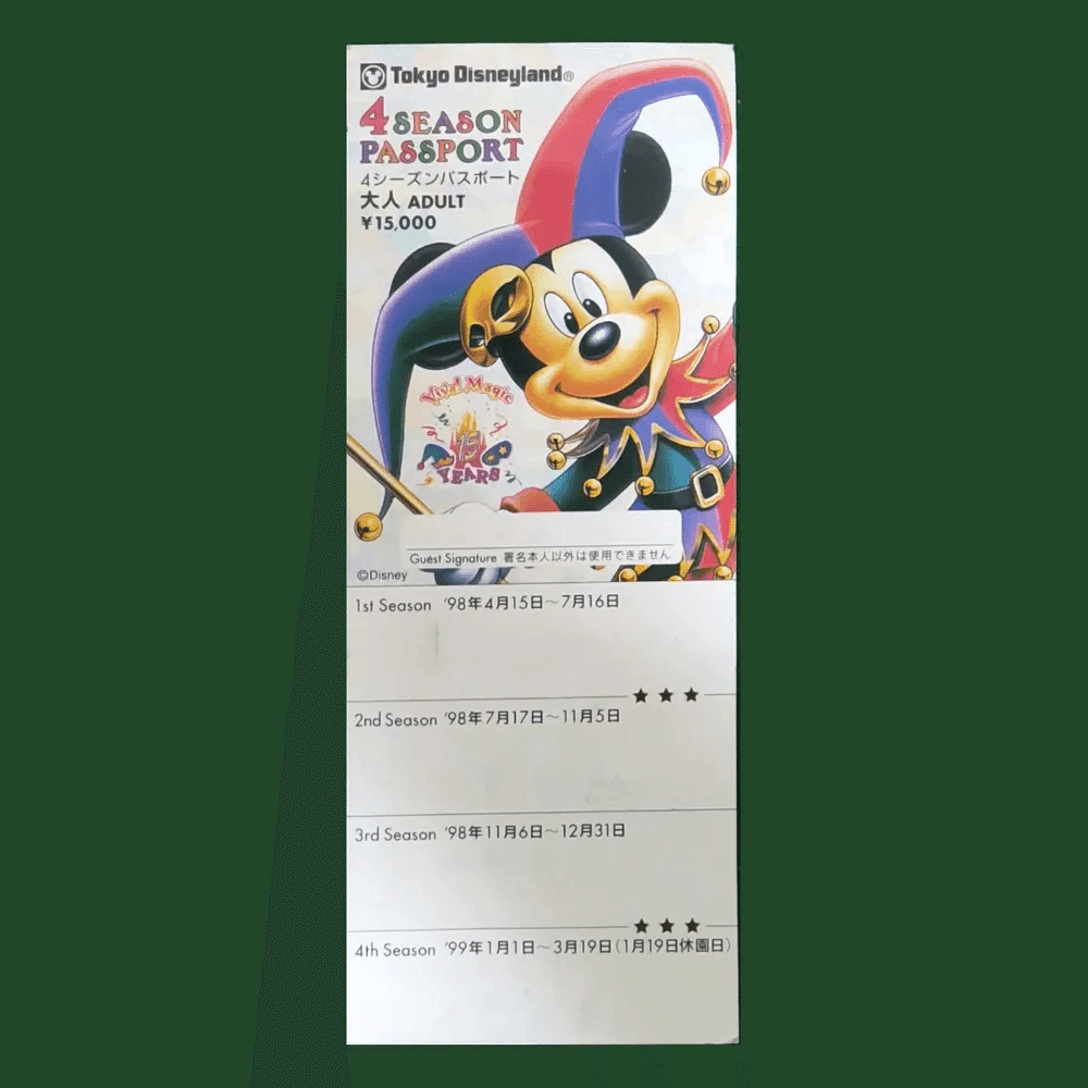 東京ディズニーランド1983年開園時からの個人向けチケットの種類