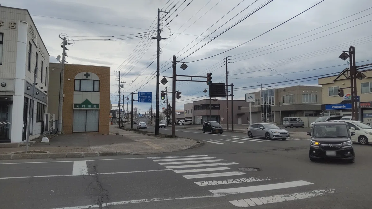 国道238号 雄武町の市街地の写真