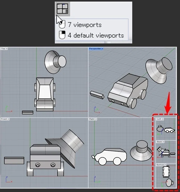 3Dパーツ 参考用 Rhino 3D 学習38日目。カスタム作業平面を自由に使いこなせるように