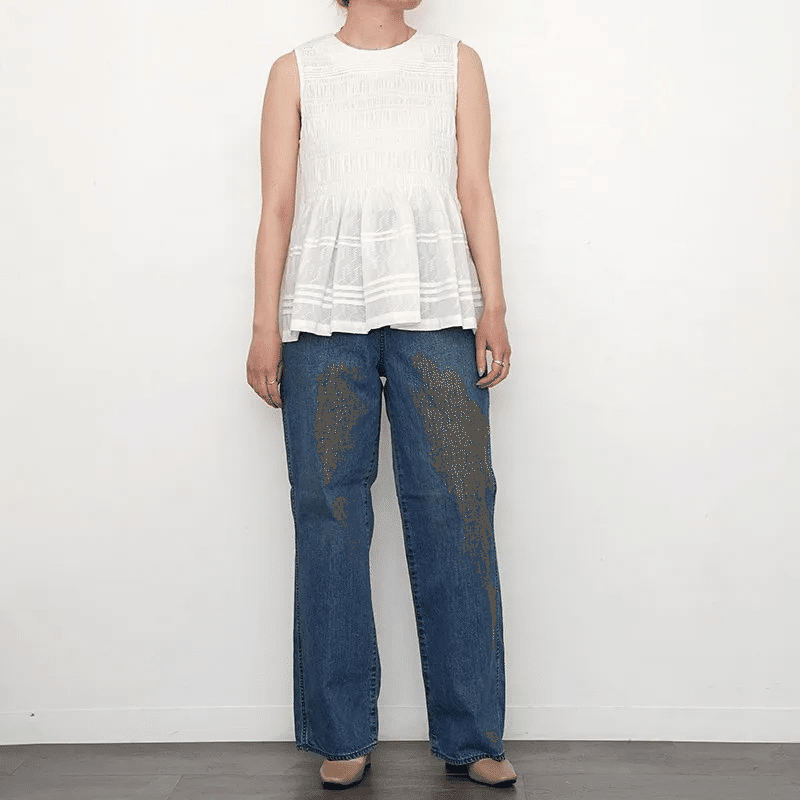 トップス ne Quittez pas COTTON DOBBY SLEEVELESS T 4/4再入荷】【ne Quittez pas ヌキテパ】COTTON DOBBY