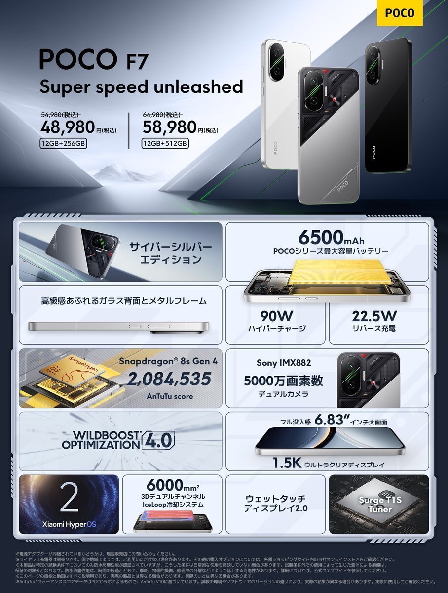 POCO F7 9/2日にアマゾンで購入 開封済み　新品同様 Amazon | Xiaomi POCO F7 12GB+256GB 日本語版 Simフリー