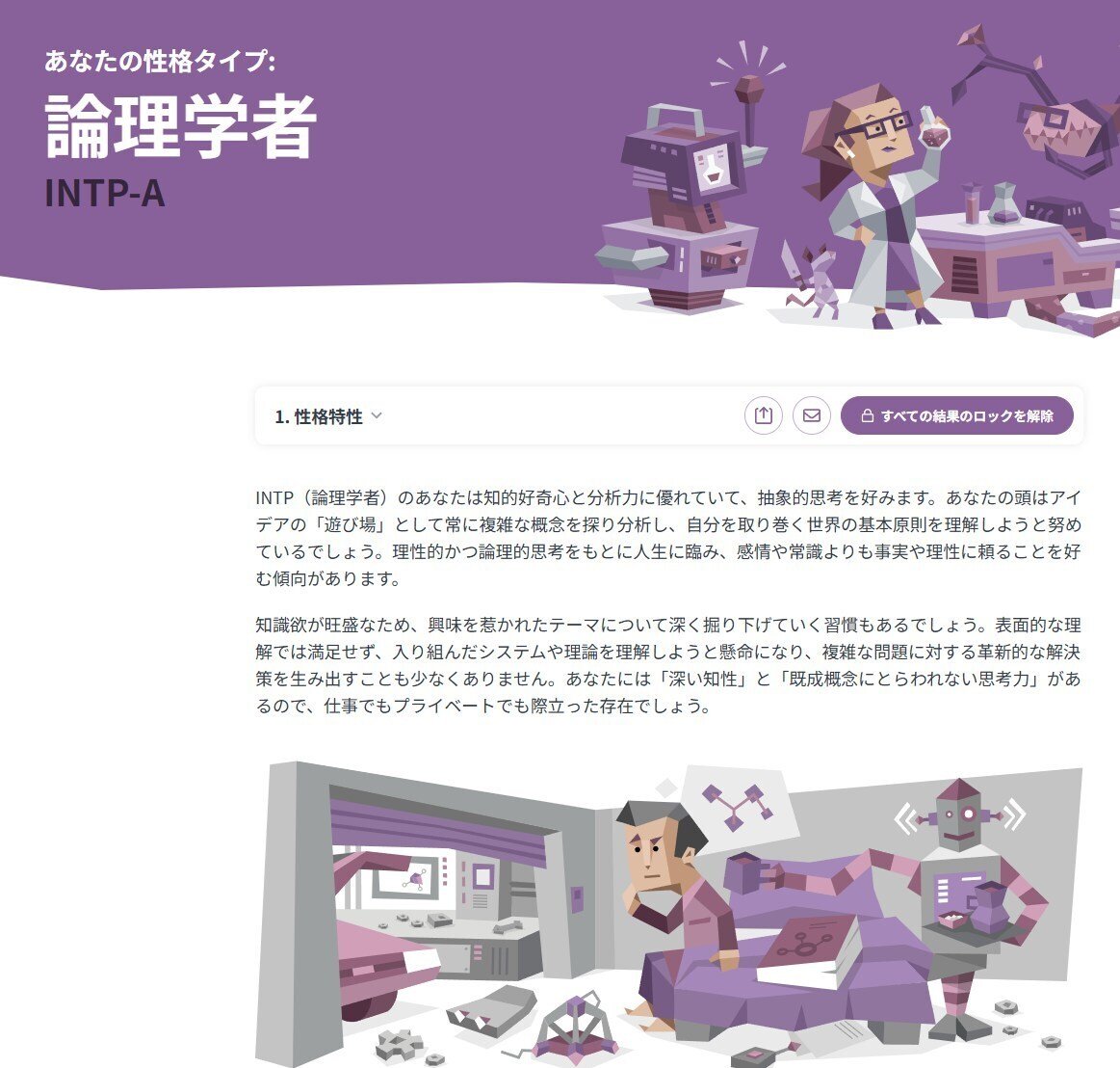 MBTI(16personalities)を受けてみた結果とあわせてテストレポート概要