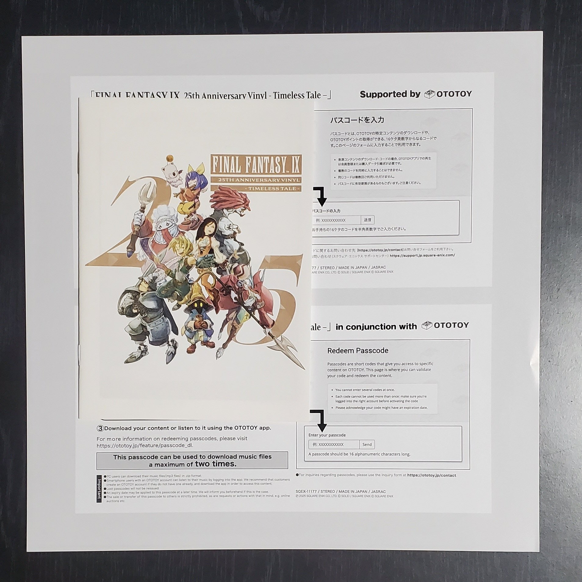 FF9】『FINAL FANTASY IX 25th Anniversary Vinyl - Timeless