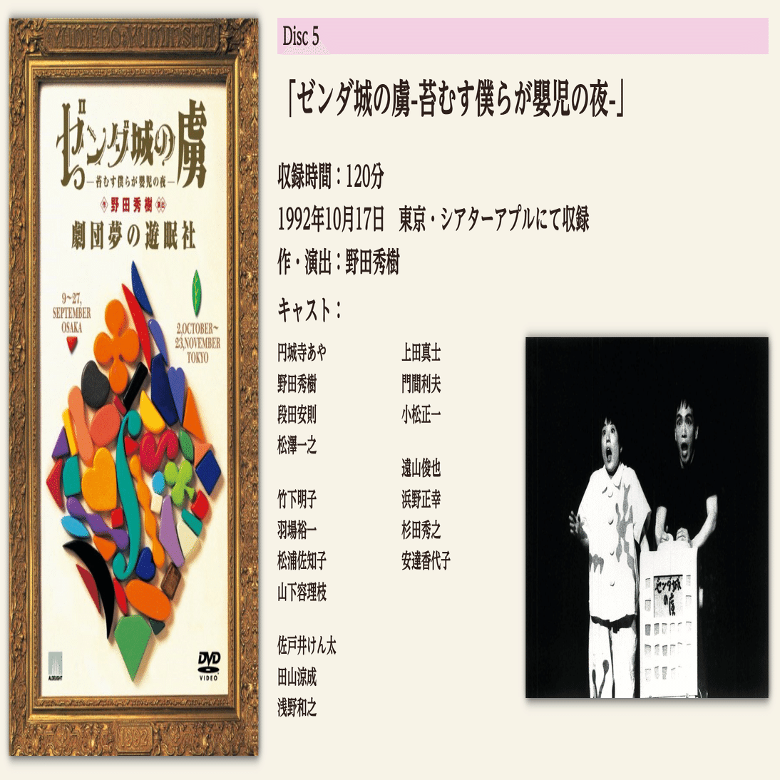 夢の遊眠社 『ゼンダ城の虜 ―苔むす僕らが嬰児の夜』｜meguros