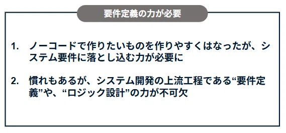 要件定義の力が必要