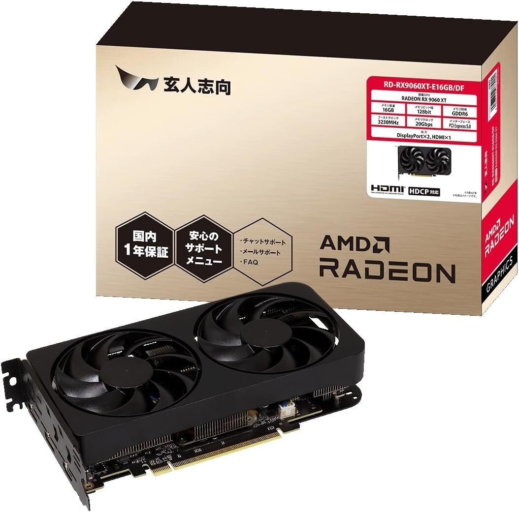 ASRock Radeon / RX9060XT 搭載 グラフィックボード GDDR6 16GB 搭載