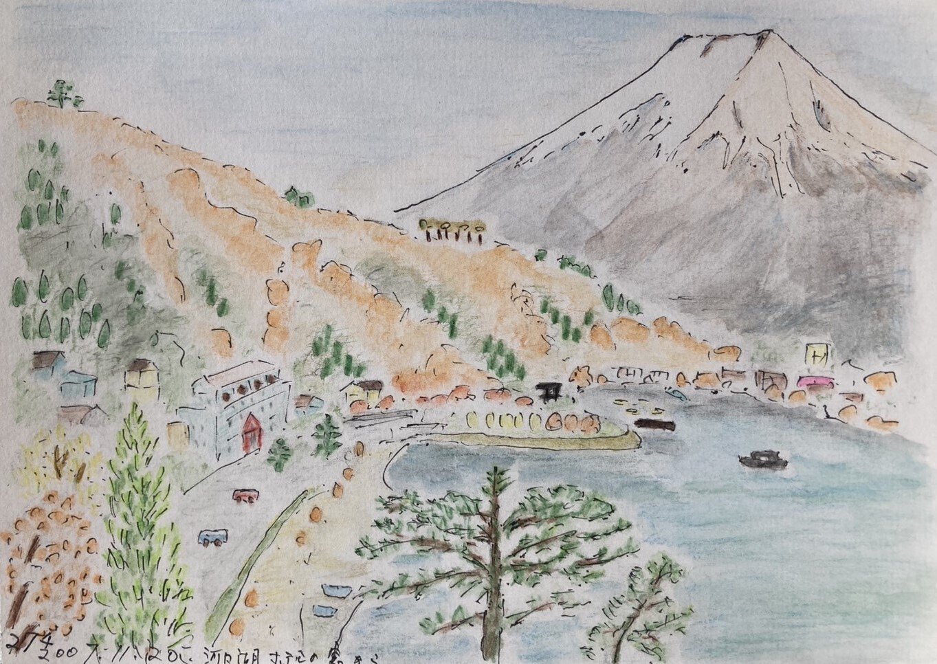 富士山スケッチ⑤】稲村ケ崎・江の島・河口湖｜Mt. Fuji