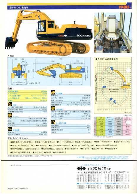 小松製作所 PC400LC-3 コマツパワーショベル ロングクローラ｜建設