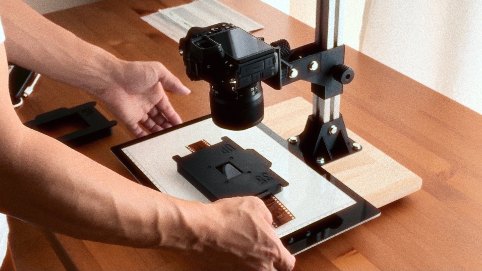 フィルムスキャン用コピースタンド 35mmネガキャリア付、フィルム撮影用コピースタンド（ライト