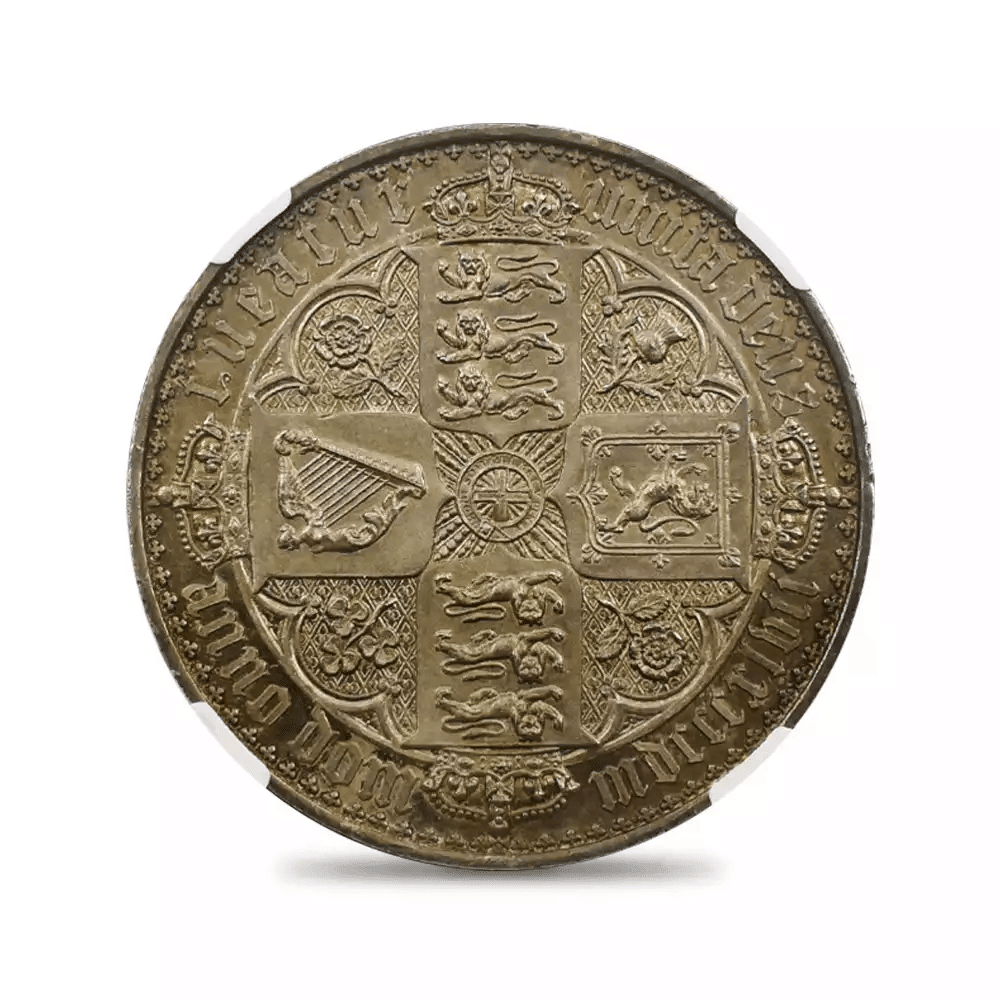 1847 ヴィクトリア女王 ゴチッククラウン銀貨 アンデシモエッジ