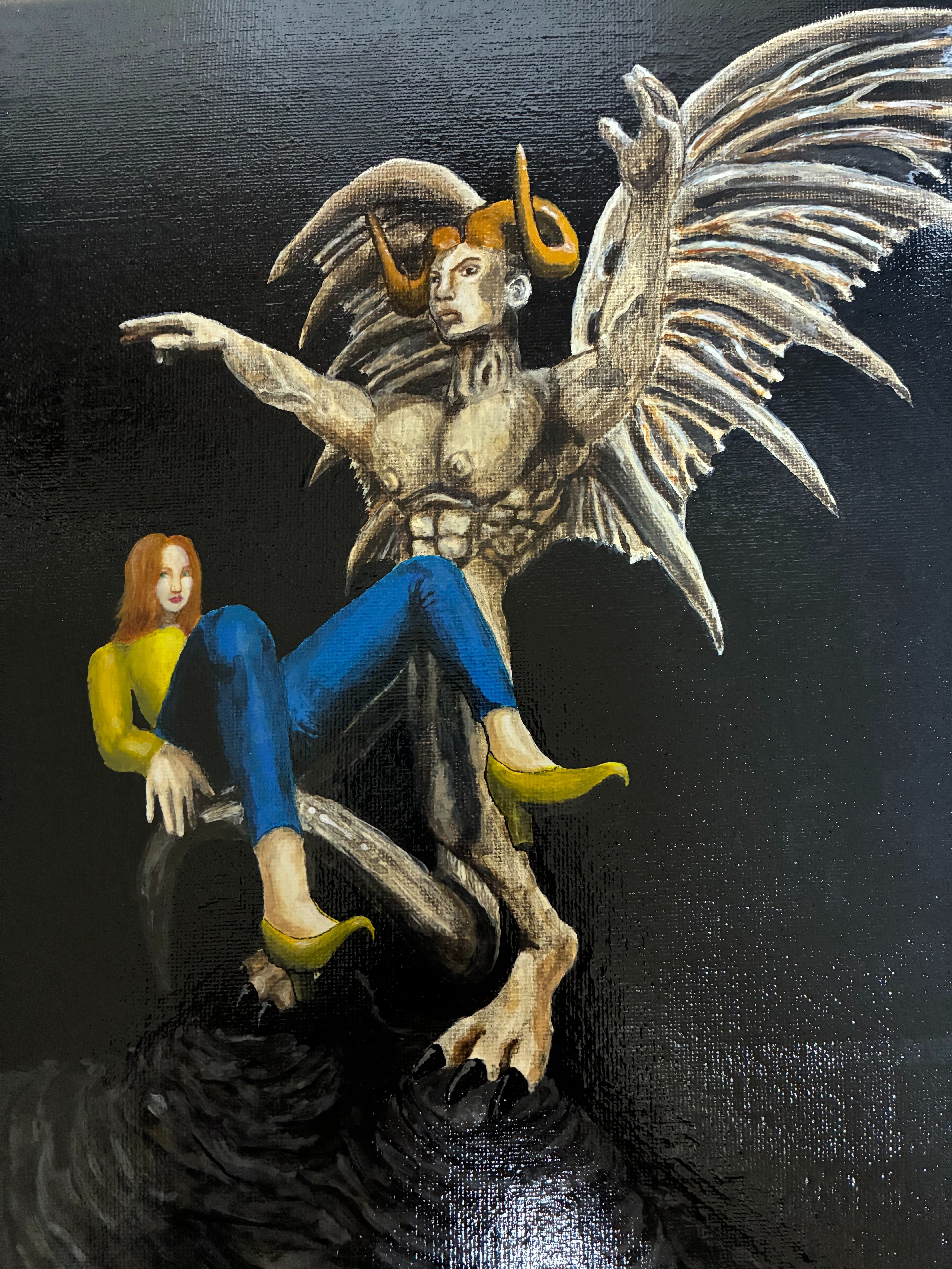 アクリル絵の具で描いた作品の紹介「巨大な赤い龍」｜マーク・アイ