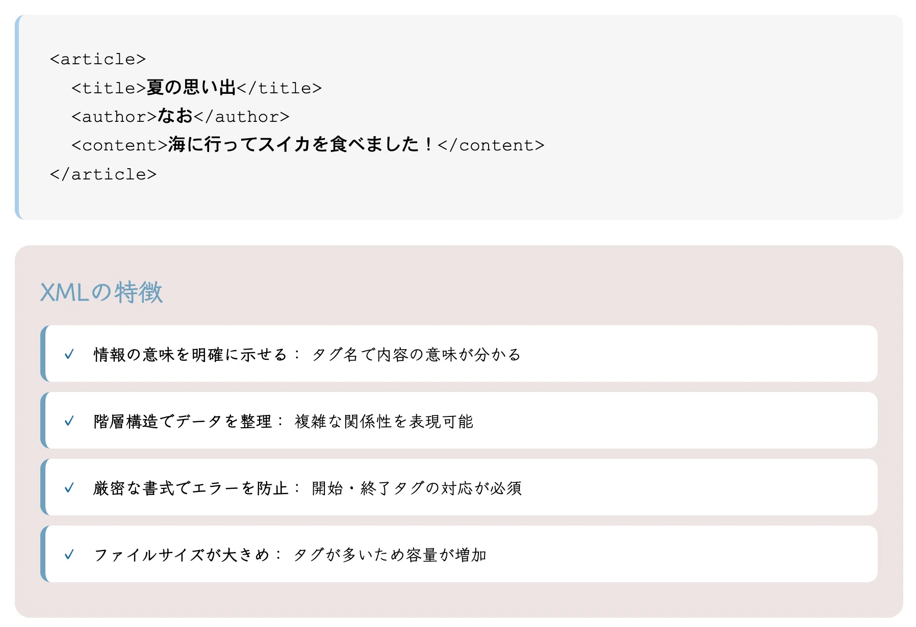 XML・JSON・HTMLの違いを初心者向けに解説｜データ形式の基本と