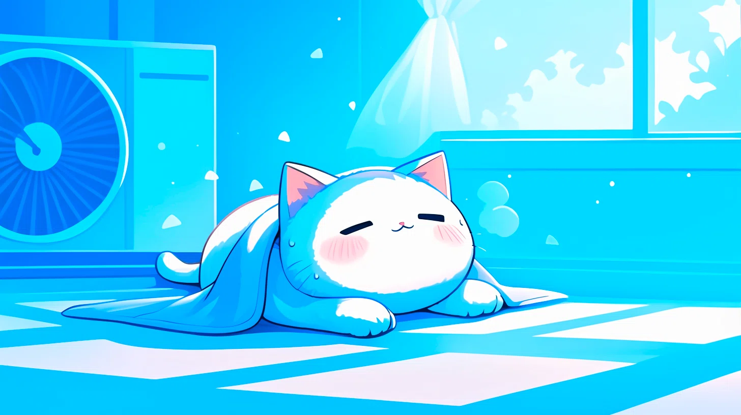 AIイラスト🎨夏のひんやり癒しの猫たち｜れいれい🌎学び続ける先生