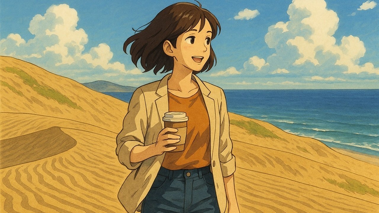 LoFi Hip Hop 風紋にゆらぐ記憶、鳥取の夏シーン、アンビエント