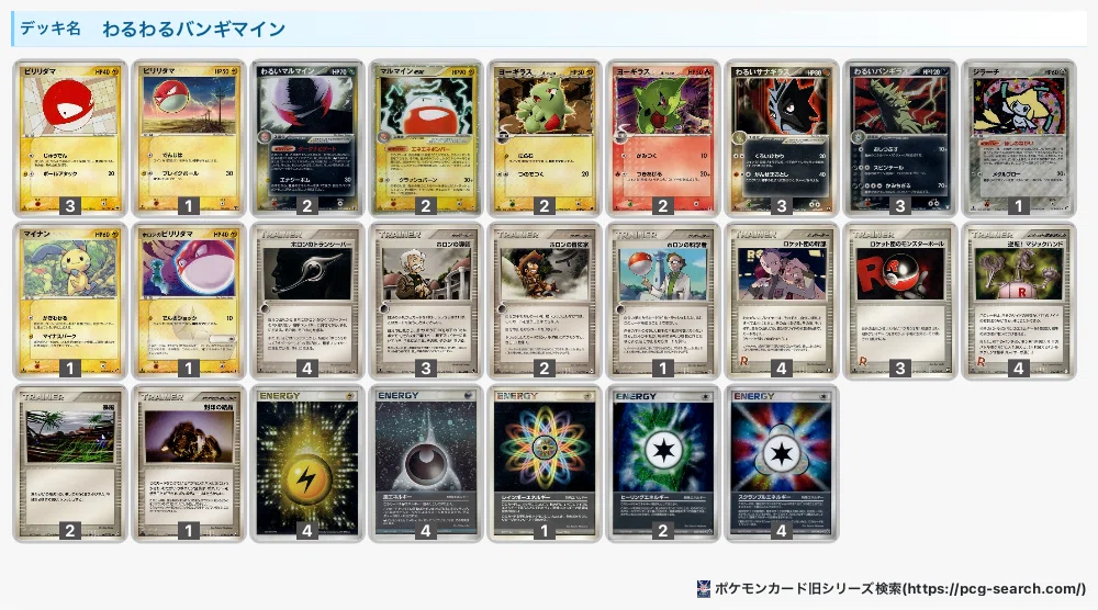 【構築済み60枚デッキ】　ADV pcg バンギマイン　デッキ ADV-PCG】わるいカイリュー&マルマイン&バンギラスのデッキレシピと