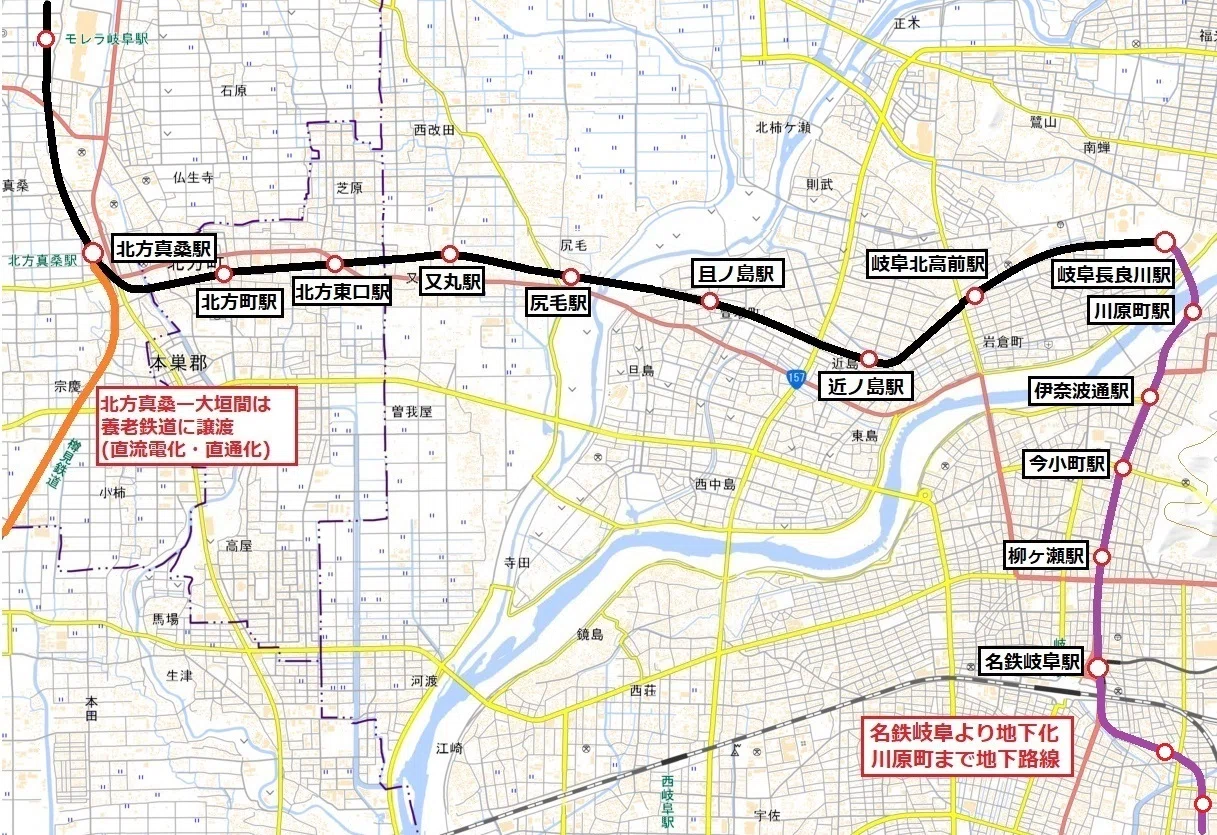 岐阜市内線／北方連絡線（＋養老鉄道北方線）／谷汲線｜tetsukuma