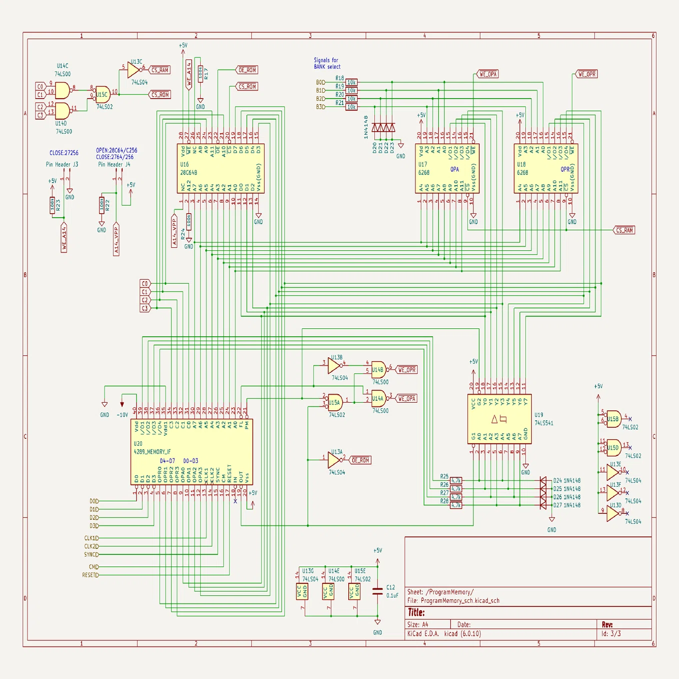 Intel 4004 (その11) メモリ周りを改築する｜Ryo Mukai