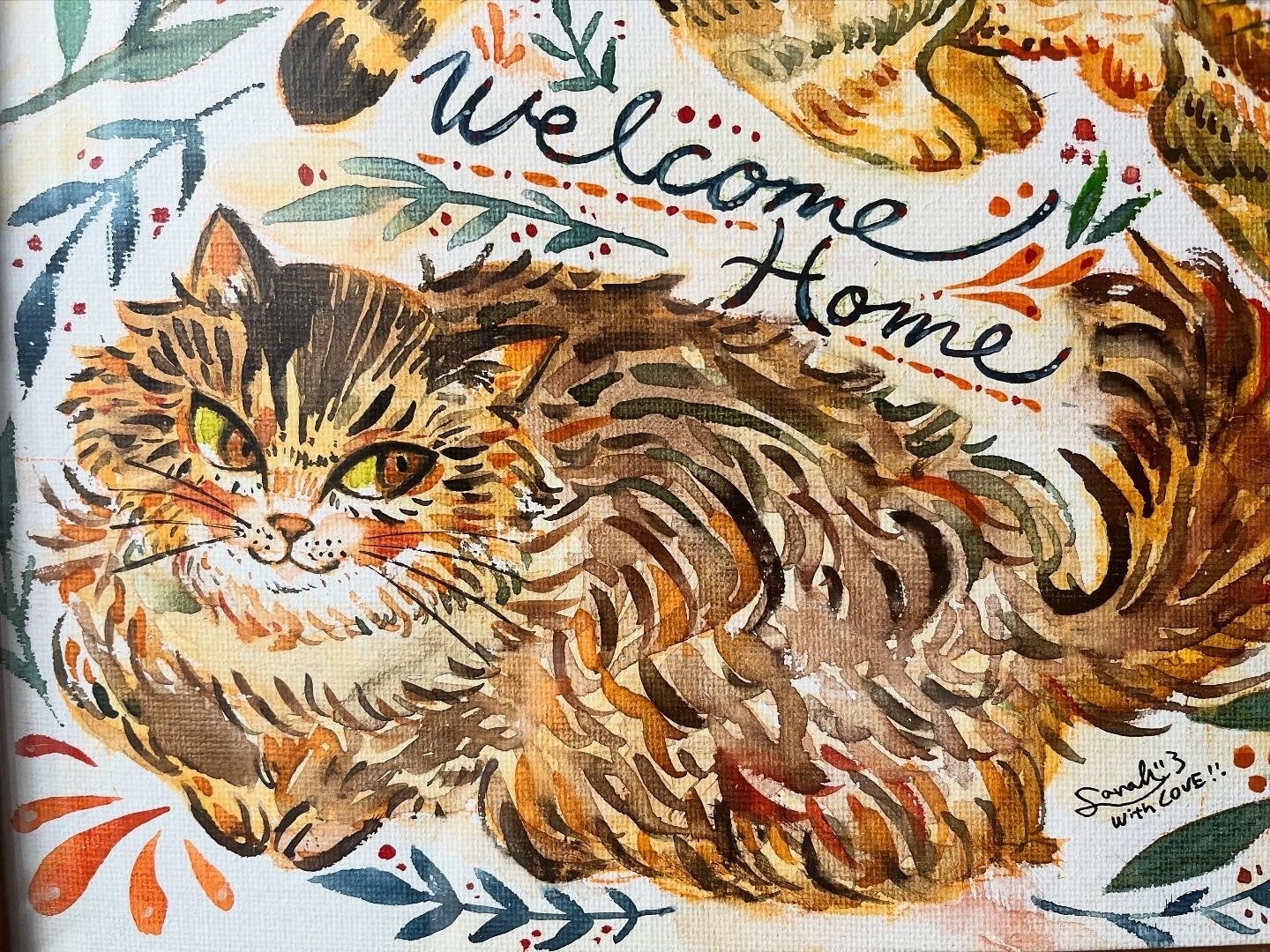 ねこのウェルカムボード Warm welcome cats for Nancy