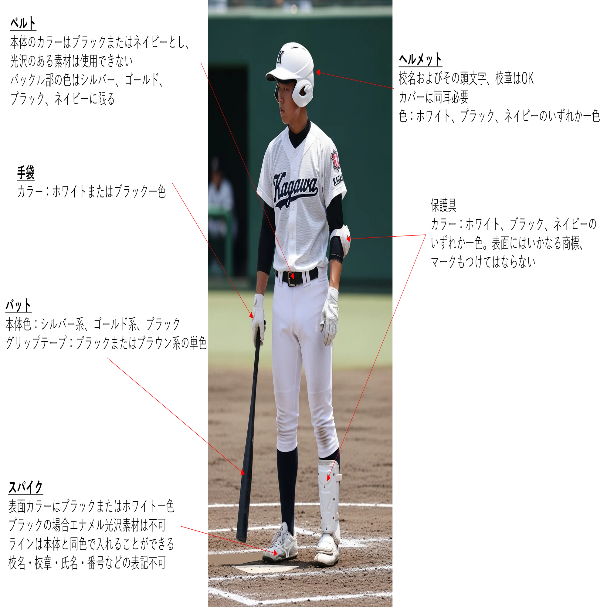 高校野球　北嵯峨高校　ヘルメット　ユニフォーム　バック　バラ売り可能 高校野球のユニフォームや用具に関する雑学｜Ken＠香川単身赴任中