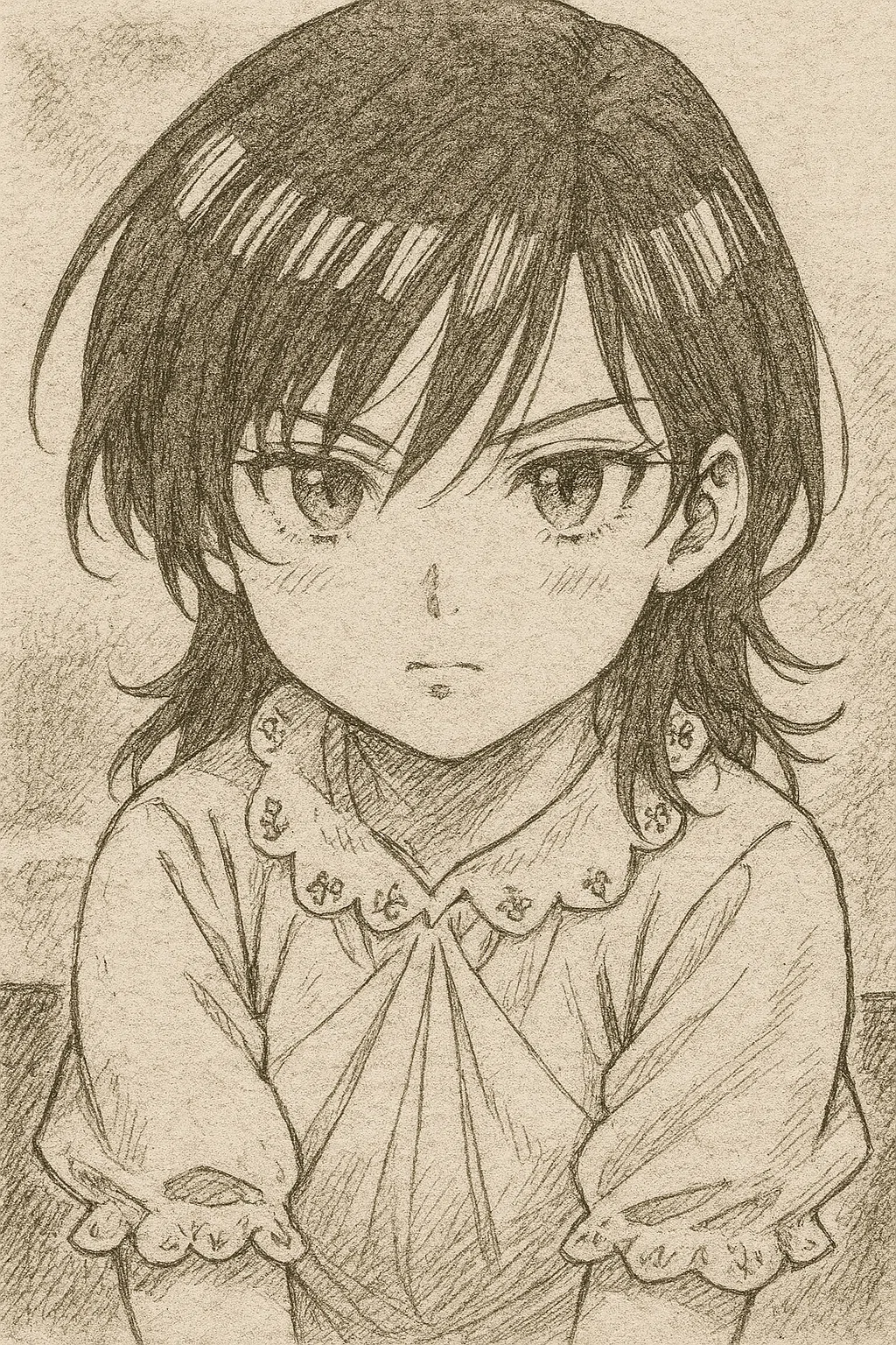 アニメスタイル 色鉛筆画 人物画 色鉛筆で描く繊細なアニメ風少女画の背景制作に挑戦！丁寧な塗りで
