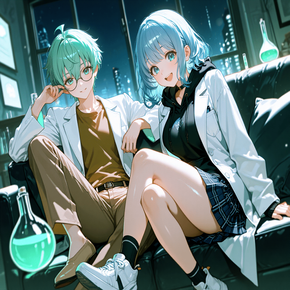 PixAI始めてみています【雑記絵】｜あおいちゃんと室長