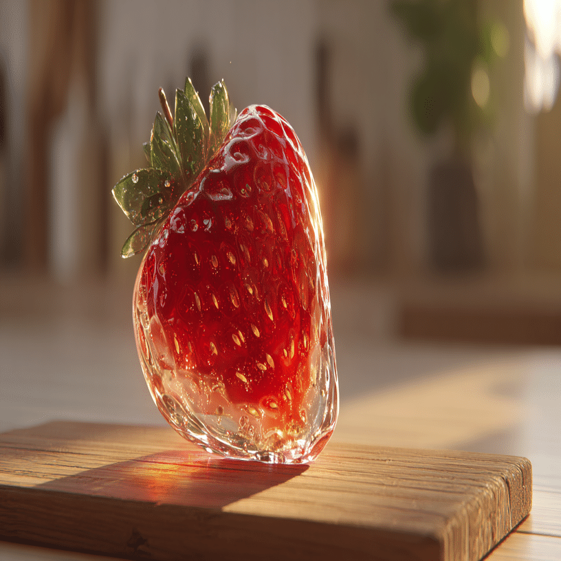 ガラス製果物型アート 画像生成AI】TikTokで流行ってるガラスフルーツASMRの作り方【Veo3