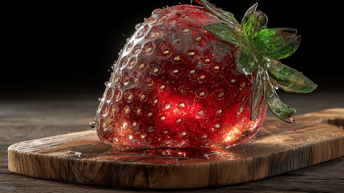 ガラス製果物型アート 画像生成AI】TikTokで流行ってるガラスフルーツASMRの作り方【Veo3