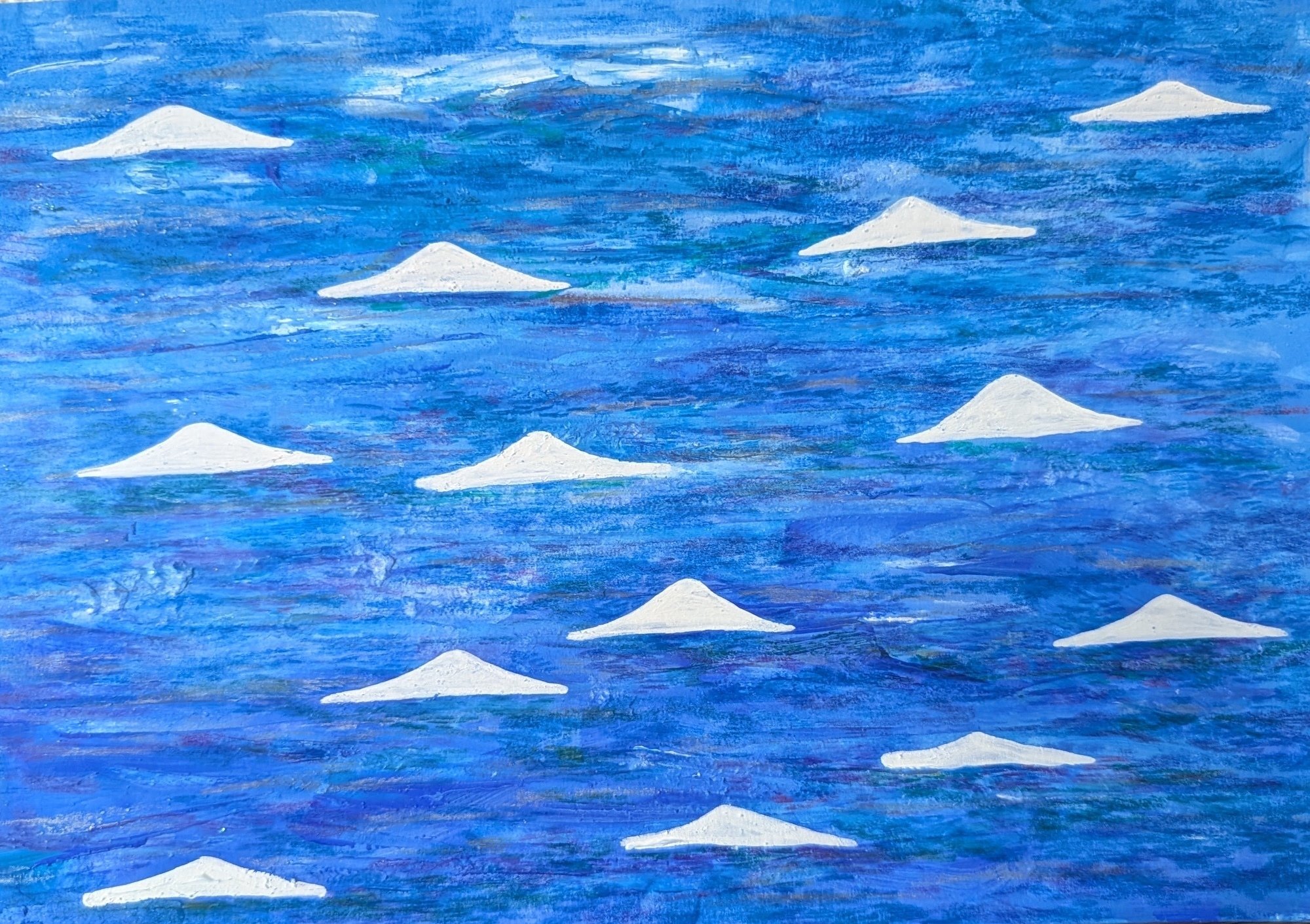 アクリル画・詩「漣」｜sato ichinokawa