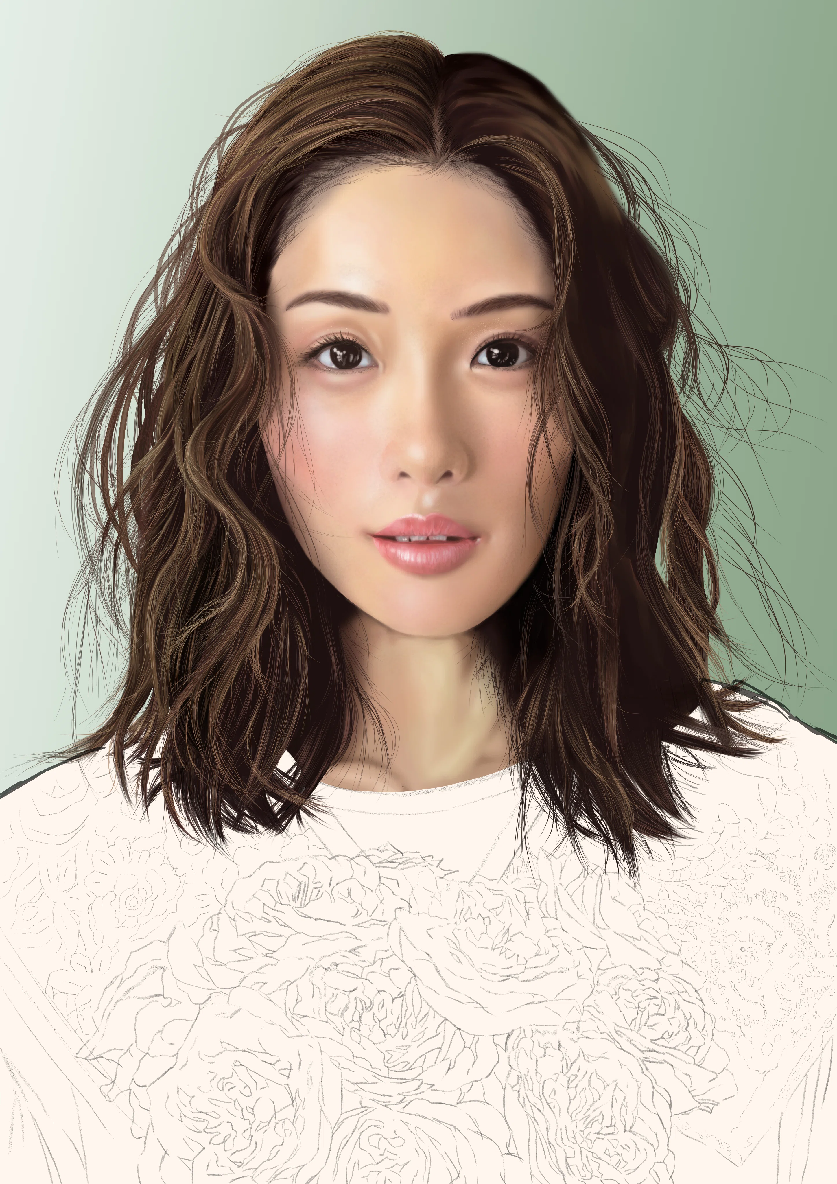イラストメイキング】石原さとみさんの写実画｜カナエックス