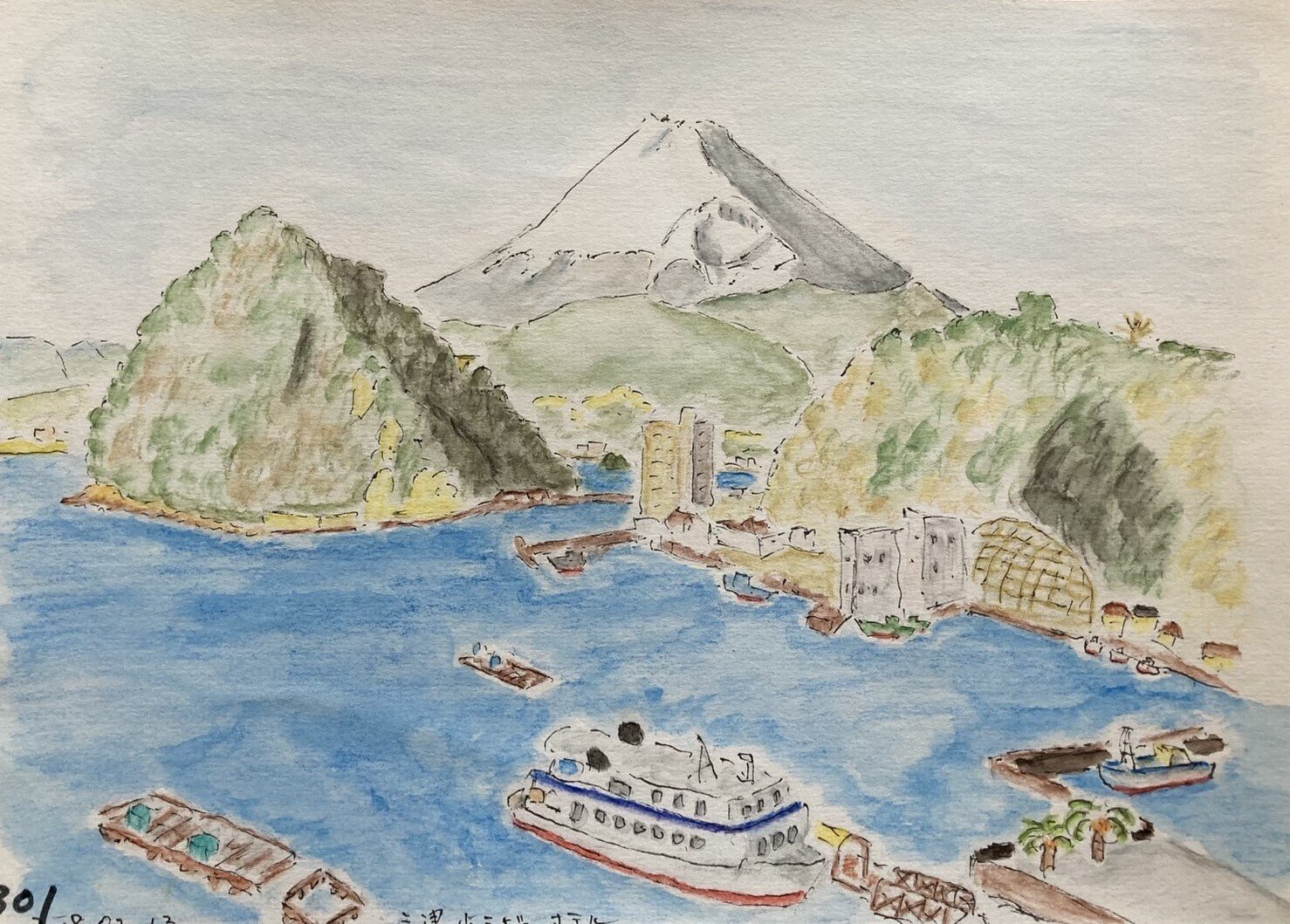 絵画　富士山 Amazon.co.jp: 大山忠作『富士』岩絵具 日本画 風景画 富士山