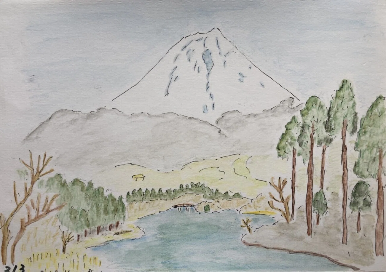 富士山スケッチ⑨】三保の松原・岩本山・江の島・田貫湖｜Mt. Fuji