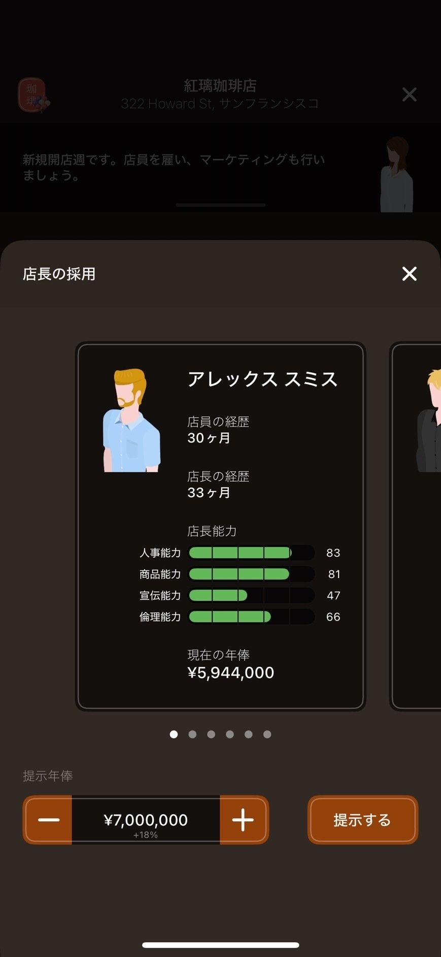 高い能力を持つ店長候補