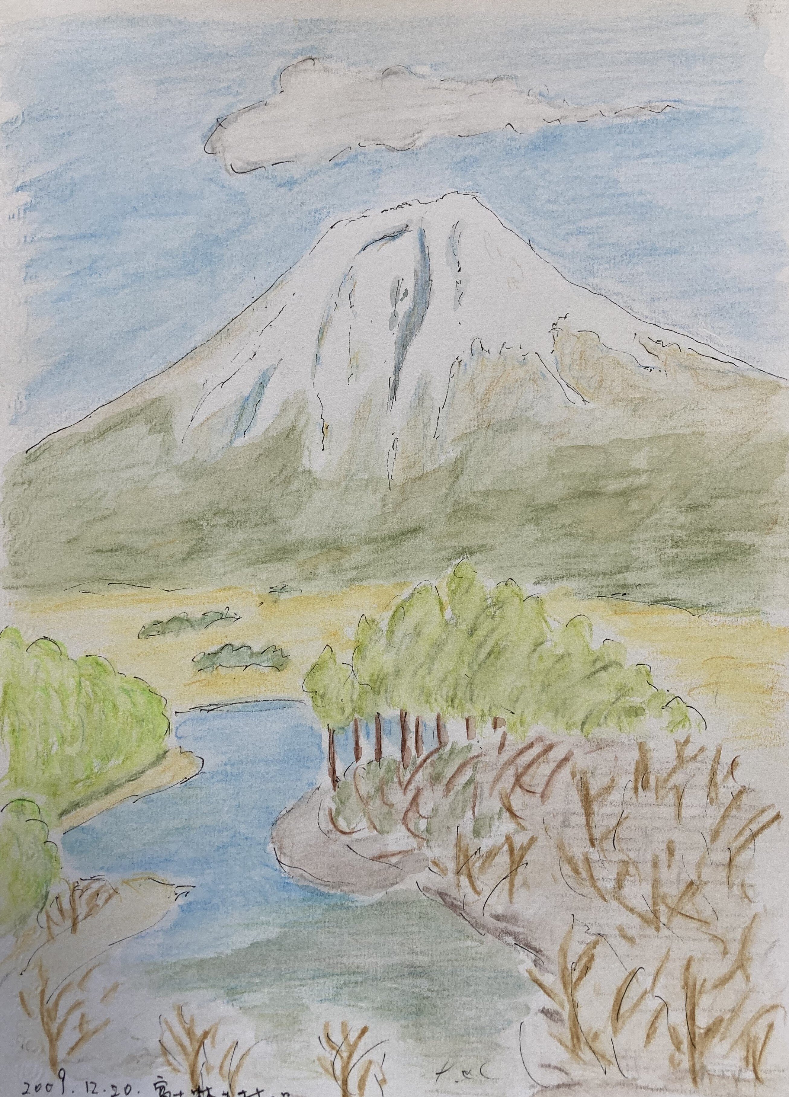 富士山スケッチ⑬】休暇村富士（田貫湖）・江の島・南御殿場
