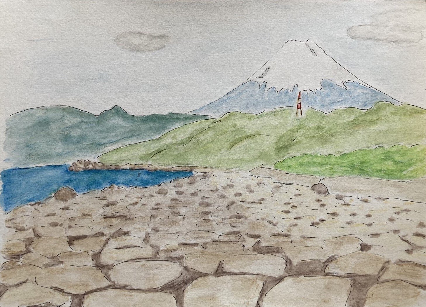 富士山スケッチ⑬】休暇村富士（田貫湖）・江の島・南御殿場