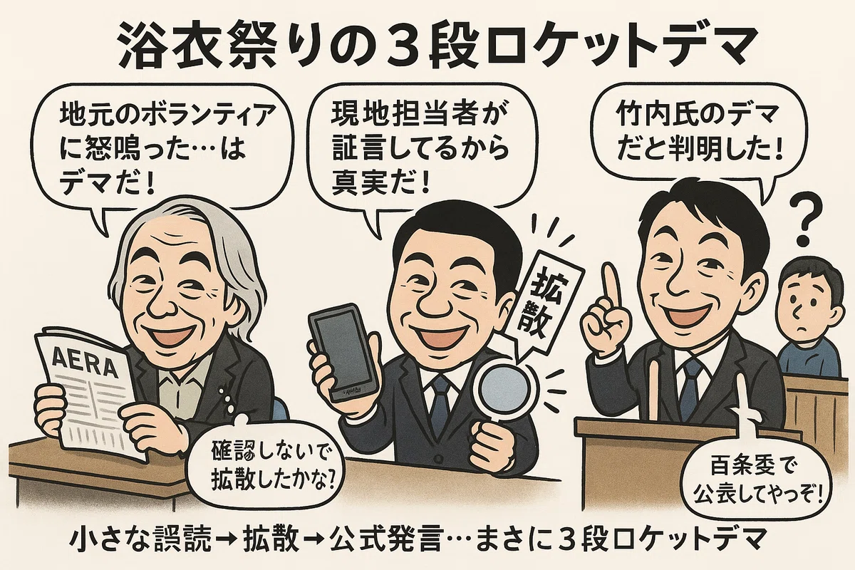 「竹内氏がゆかた祭りのデマを流した」は誤り|伊賀 治 デマ撲滅ファクトチェック集