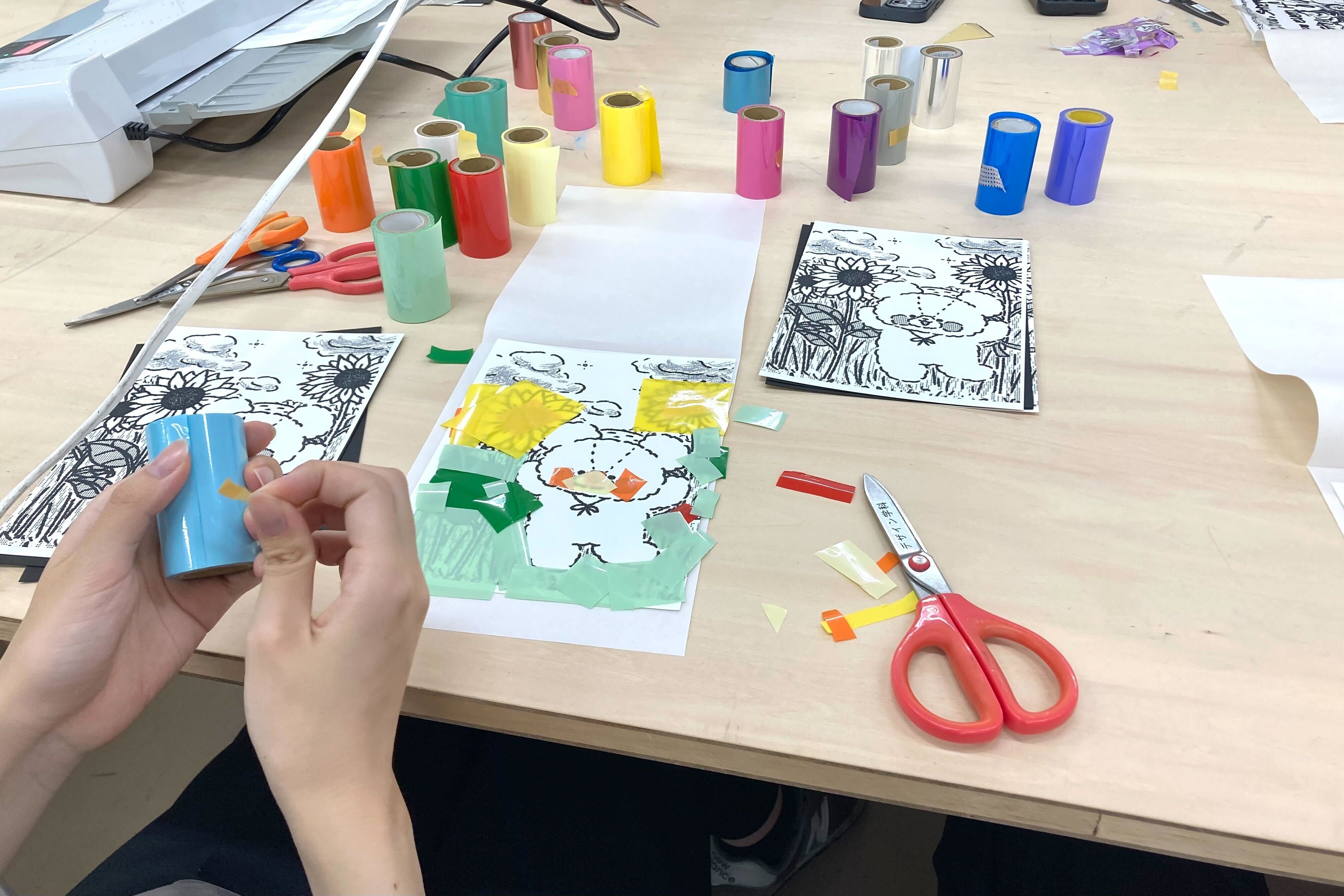 【授業：嵯峨美術大学（2025年度前期授業）】“顔料箔”を使って作品をつくろう