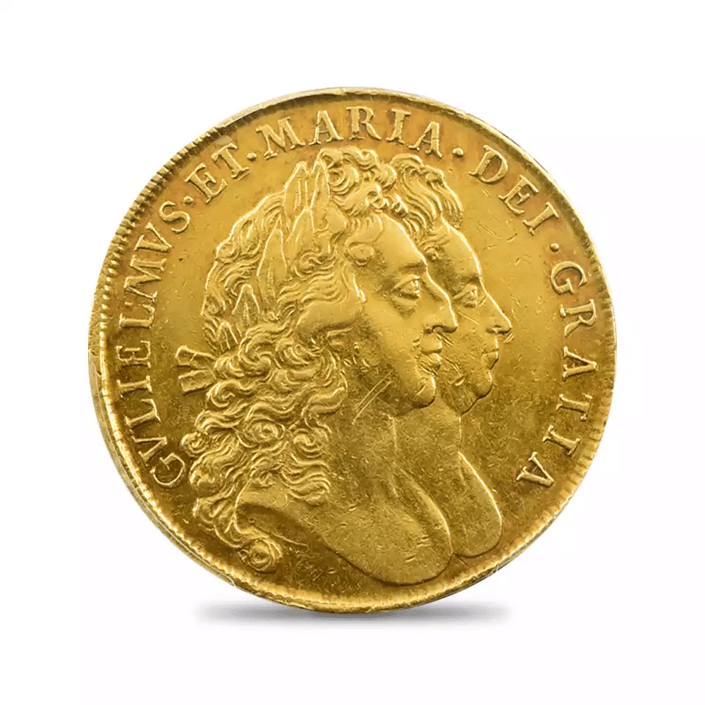 1691 ウィリアム＆メアリー 5ギニー金貨 PCGS AU50｜小川竜一