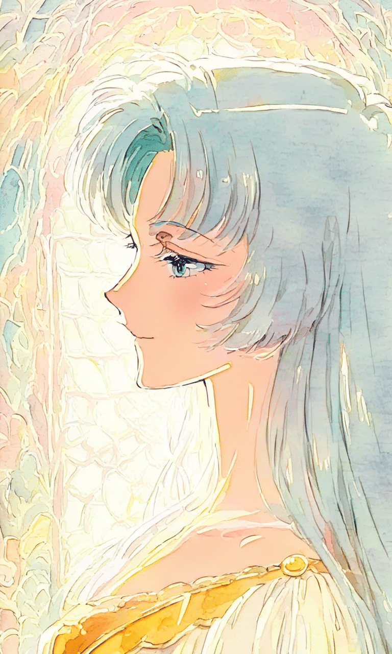 AI画像生成】「破綻の瀬戸際」1990年代懐かしの少女漫画カラーイラスト